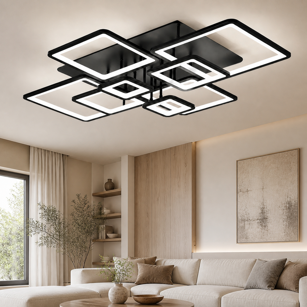 Modern Acrylic Square-Frame Ceiling Light