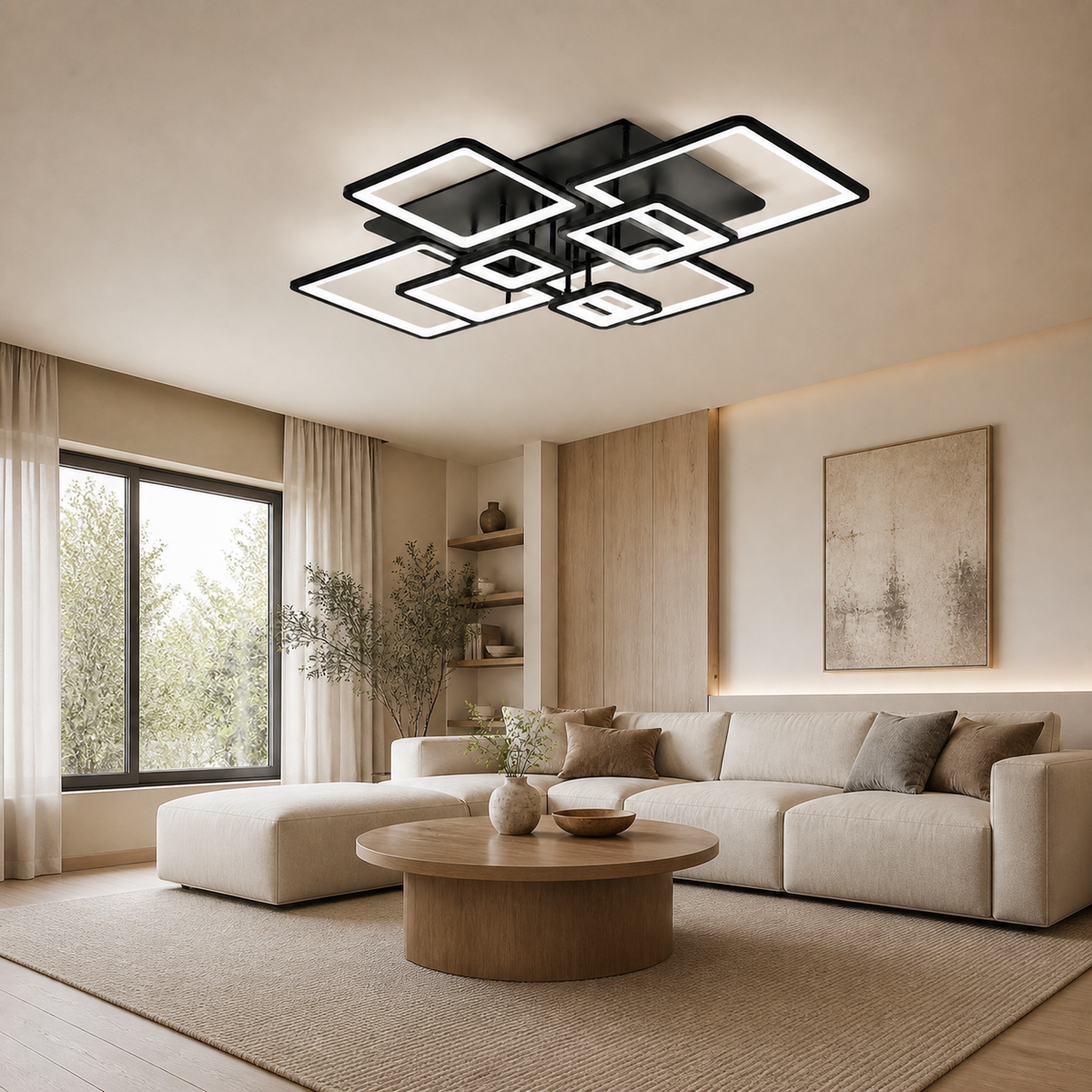 Modern Acrylic Square-Frame Ceiling Light