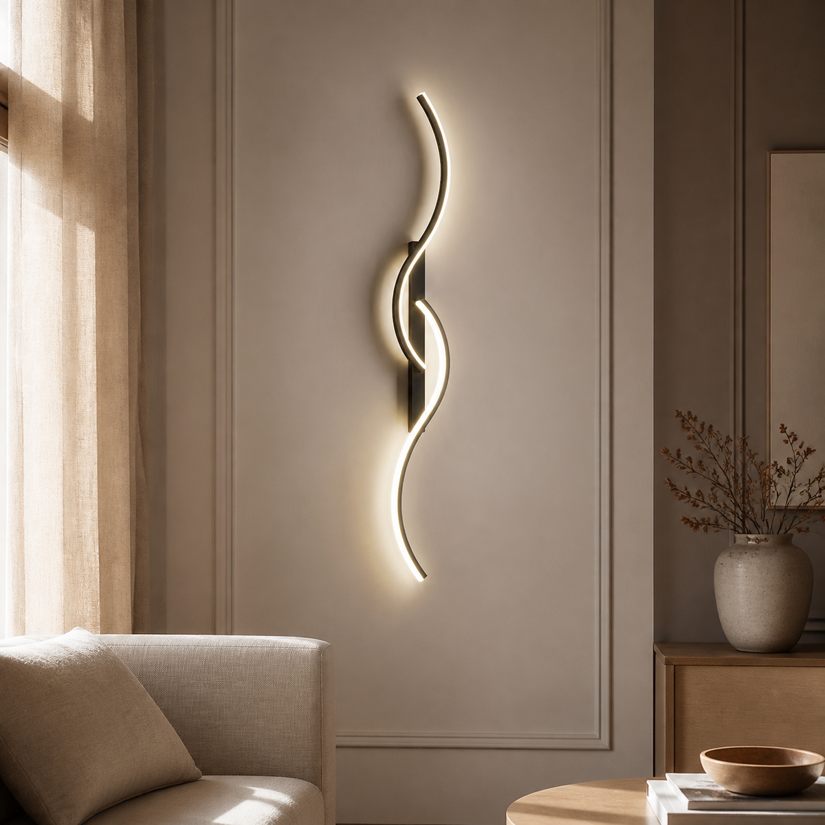 Modern Acrylic Wave Wall Light