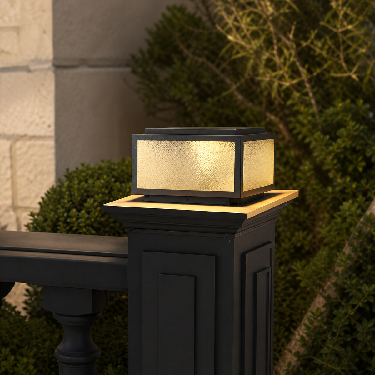 Modern Metal Square Post Light