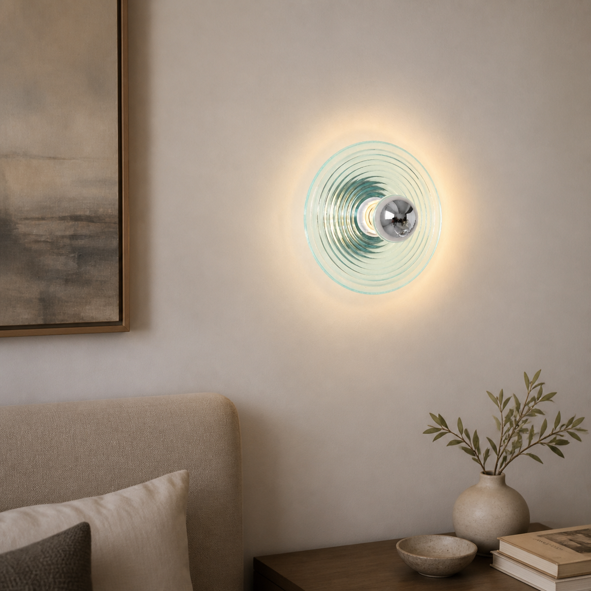 Modern Glass Disc Wall Light