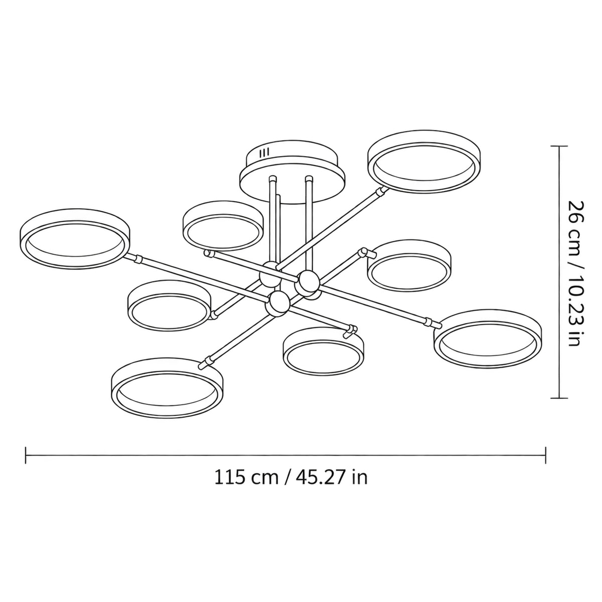 Modern Acrylic Circle Semi-flush Chandelier