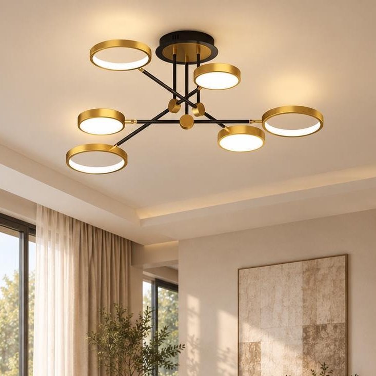 Modern Acrylic Circle Semi-flush Chandelier