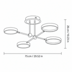 Modern Acrylic Circle Semi-flush Chandelier