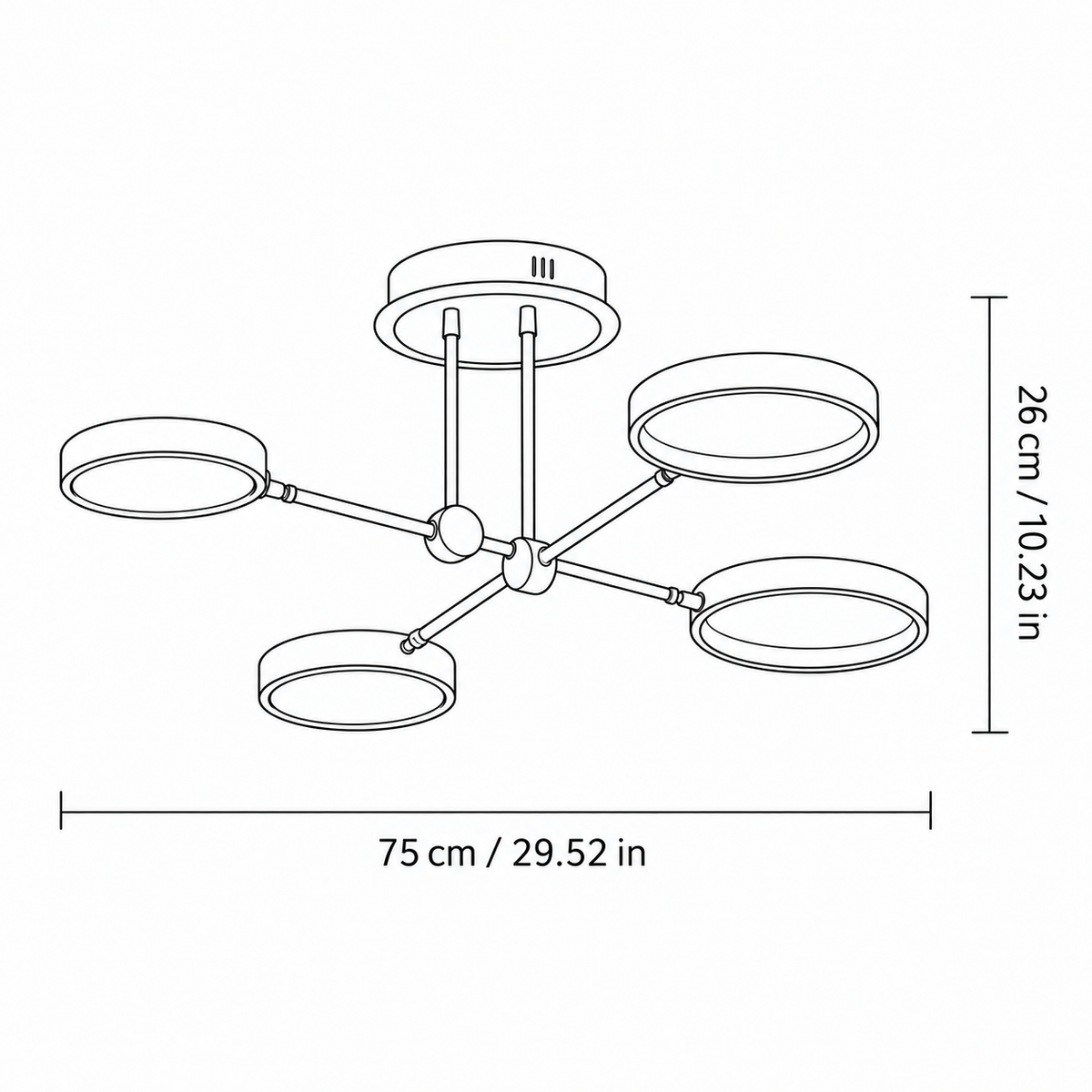 Modern Acrylic Circle Semi-flush Chandelier