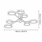 Modern Acrylic Circle Semi-flush Chandelier