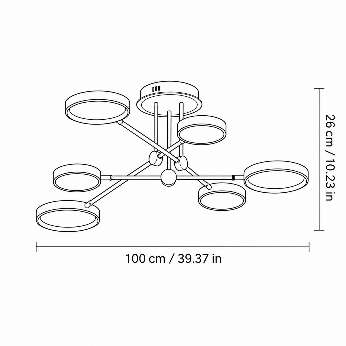 Modern Acrylic Circle Semi-flush Chandelier