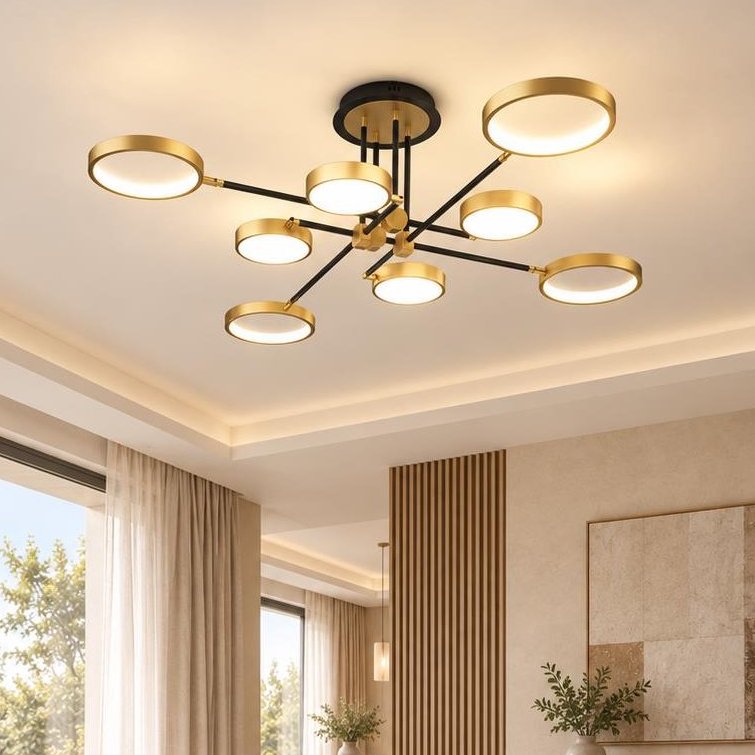 Modern Acrylic Circle Semi-flush Chandelier