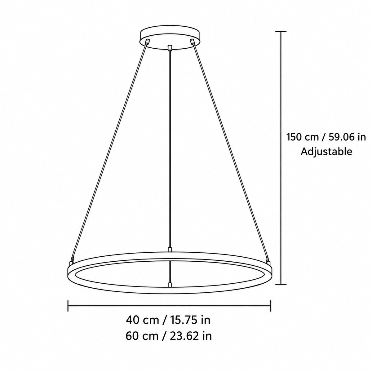 Modern Metal Ring Pendant Light