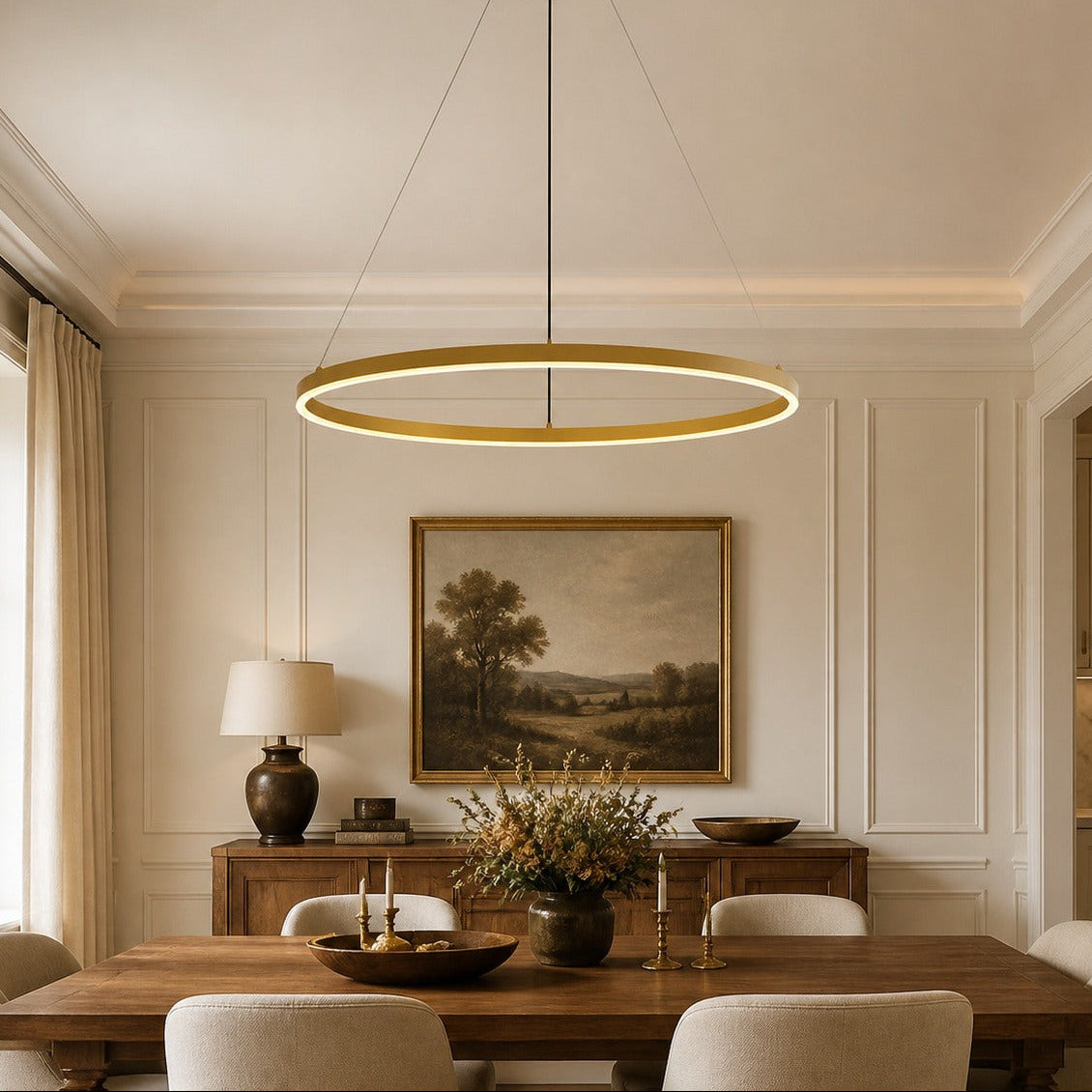 Modern Metal Ring Pendant Light
