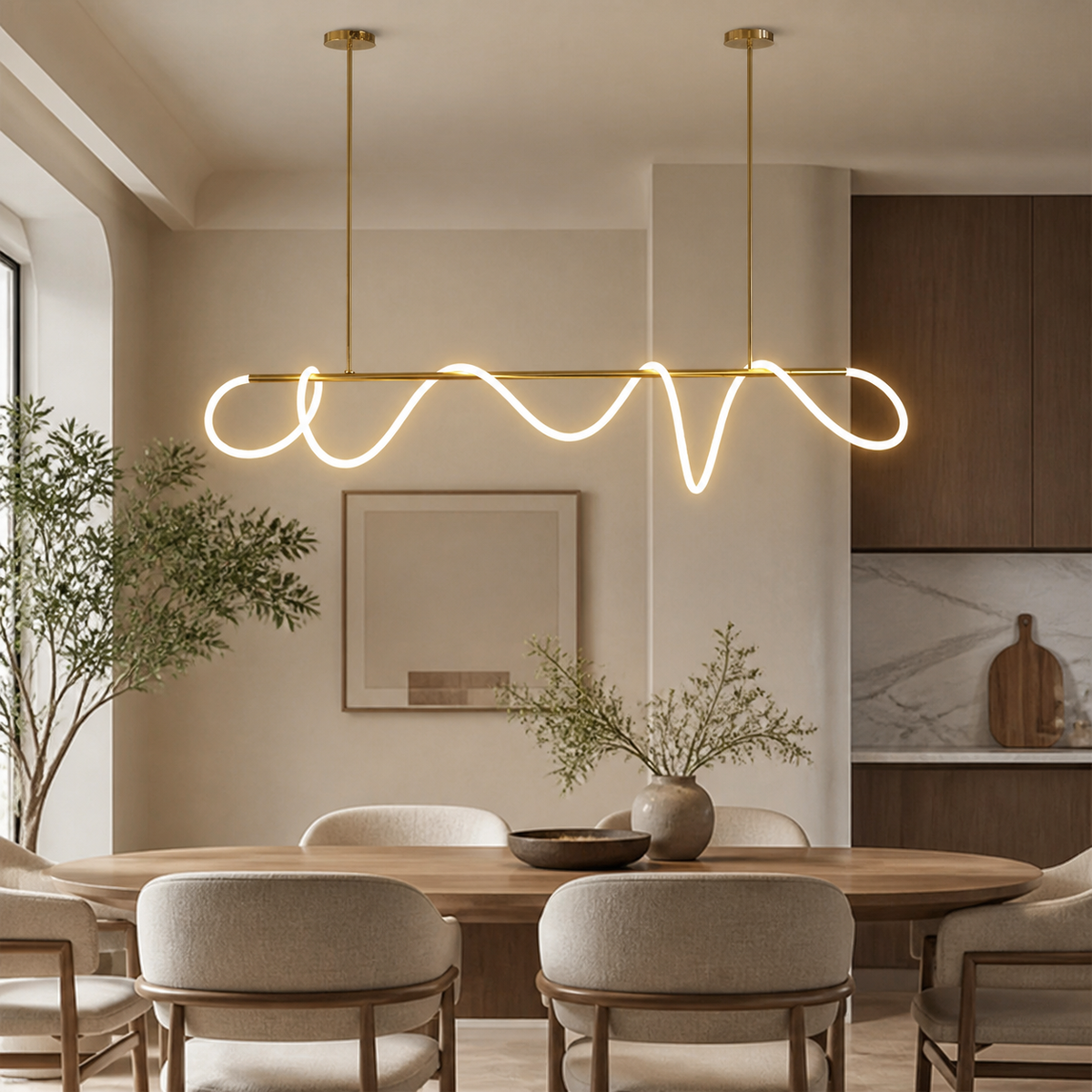 Modern Acrylic Wave Pendant Light