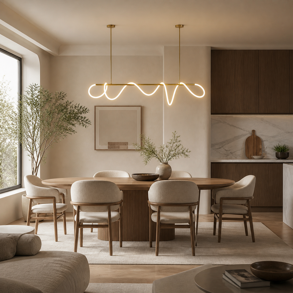 Modern Acrylic Wave Pendant Light