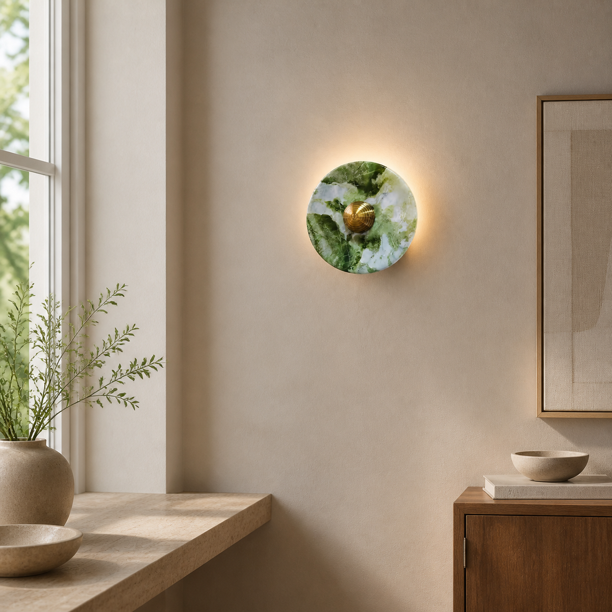 Wabi-Sabi Marble Disc Wall Light