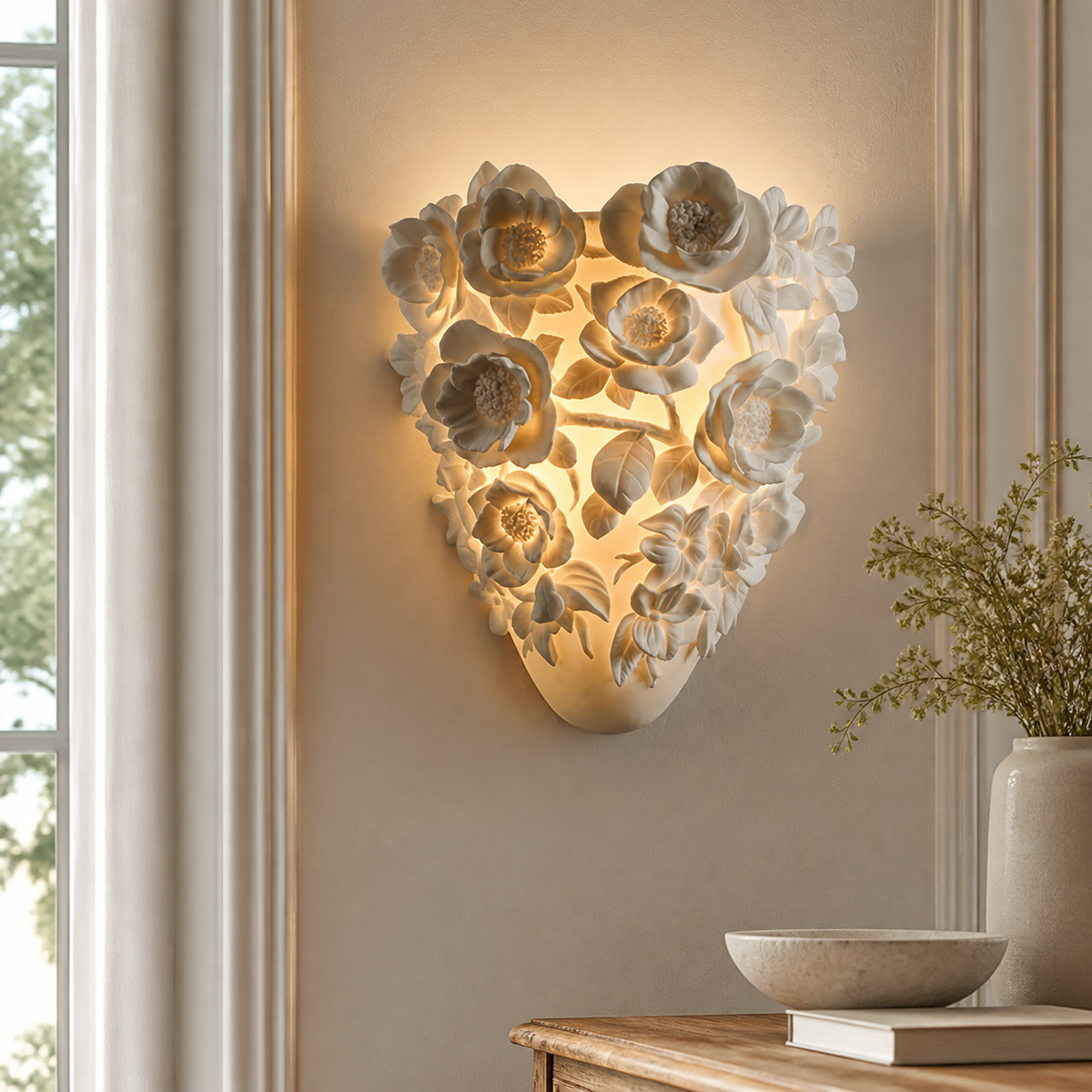 Modern Resin Flower Wall Light