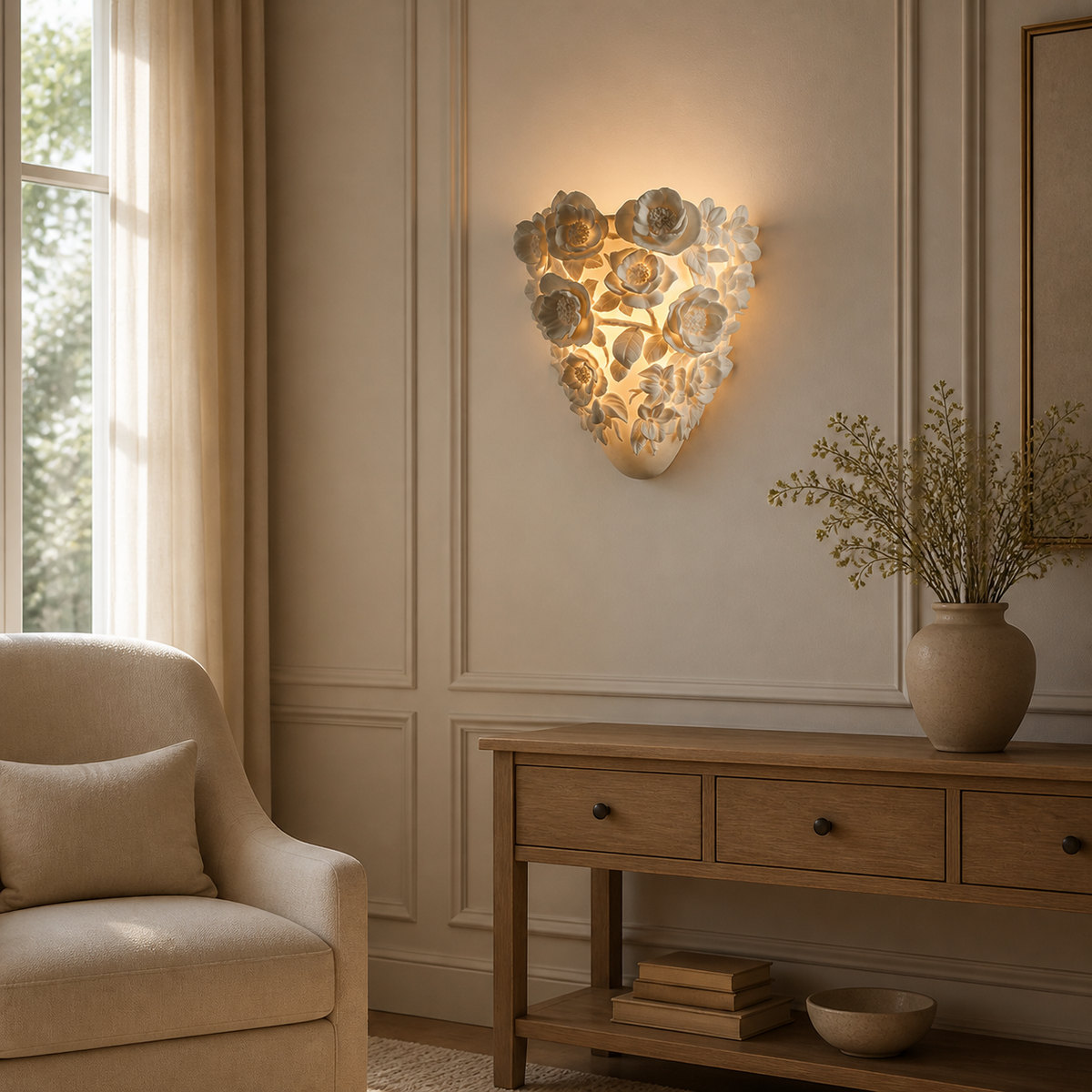 Modern Resin Flower Wall Light