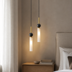 Nowoczesna marmurowa wisząca lampa cylindryczna