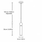Nowoczesna marmurowa wisząca lampa cylindryczna