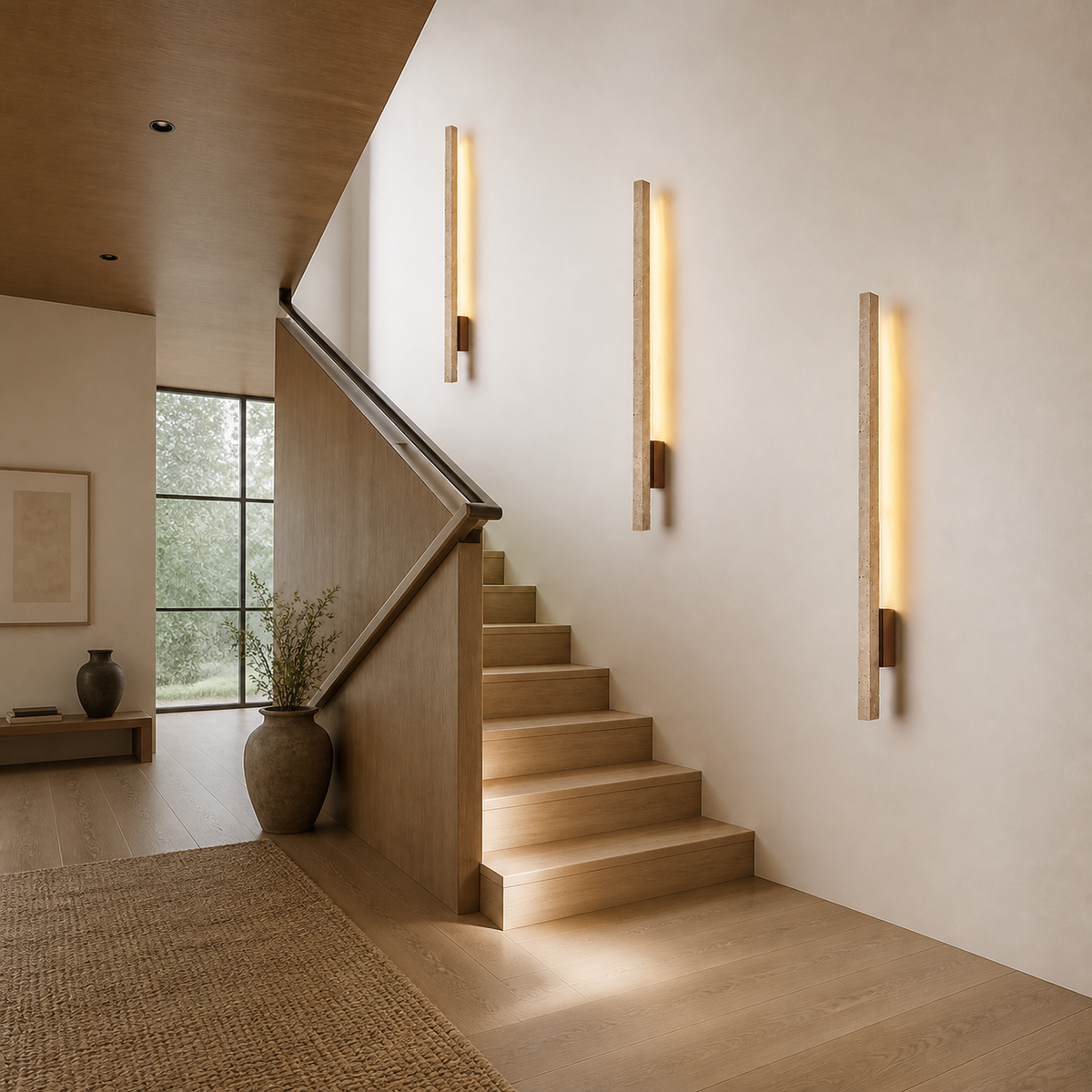 Wabi-Sabi Travertine Linear Wall Light