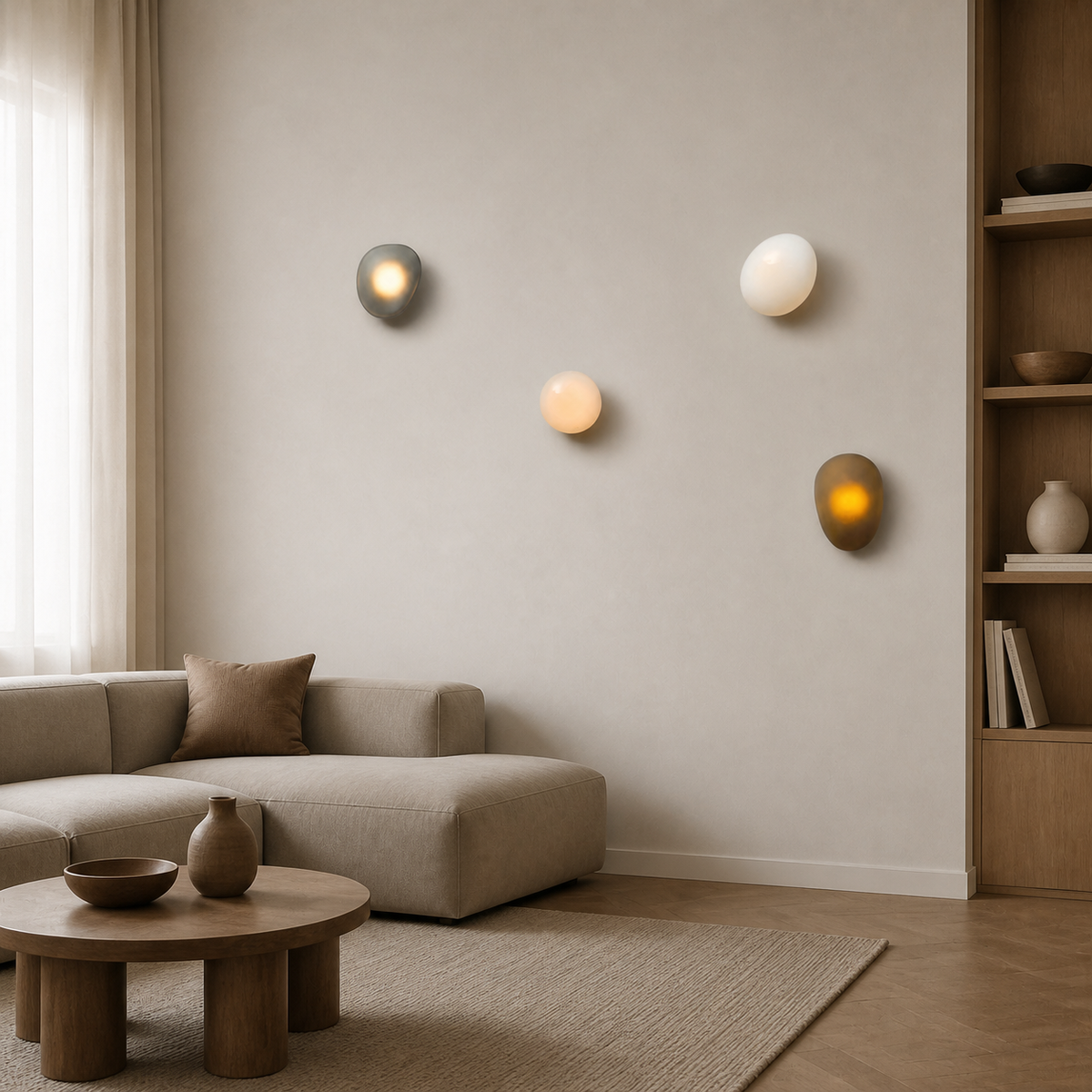 Modern Glass Pebble Wall Light