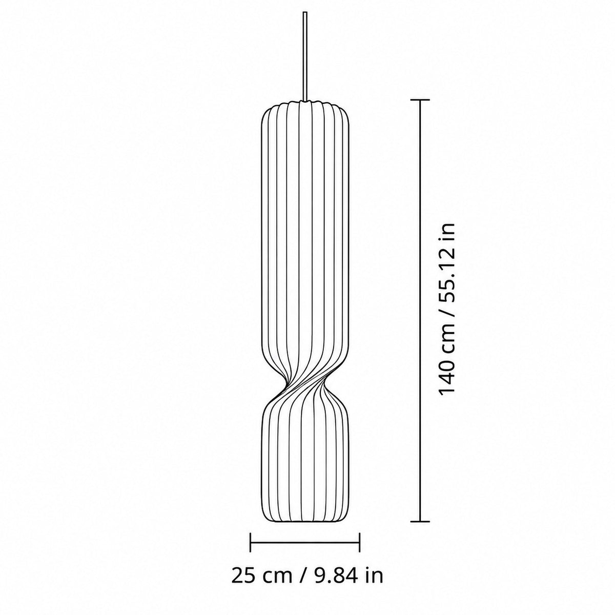 Wabi-sabi stoffen cilinderhanglamp
