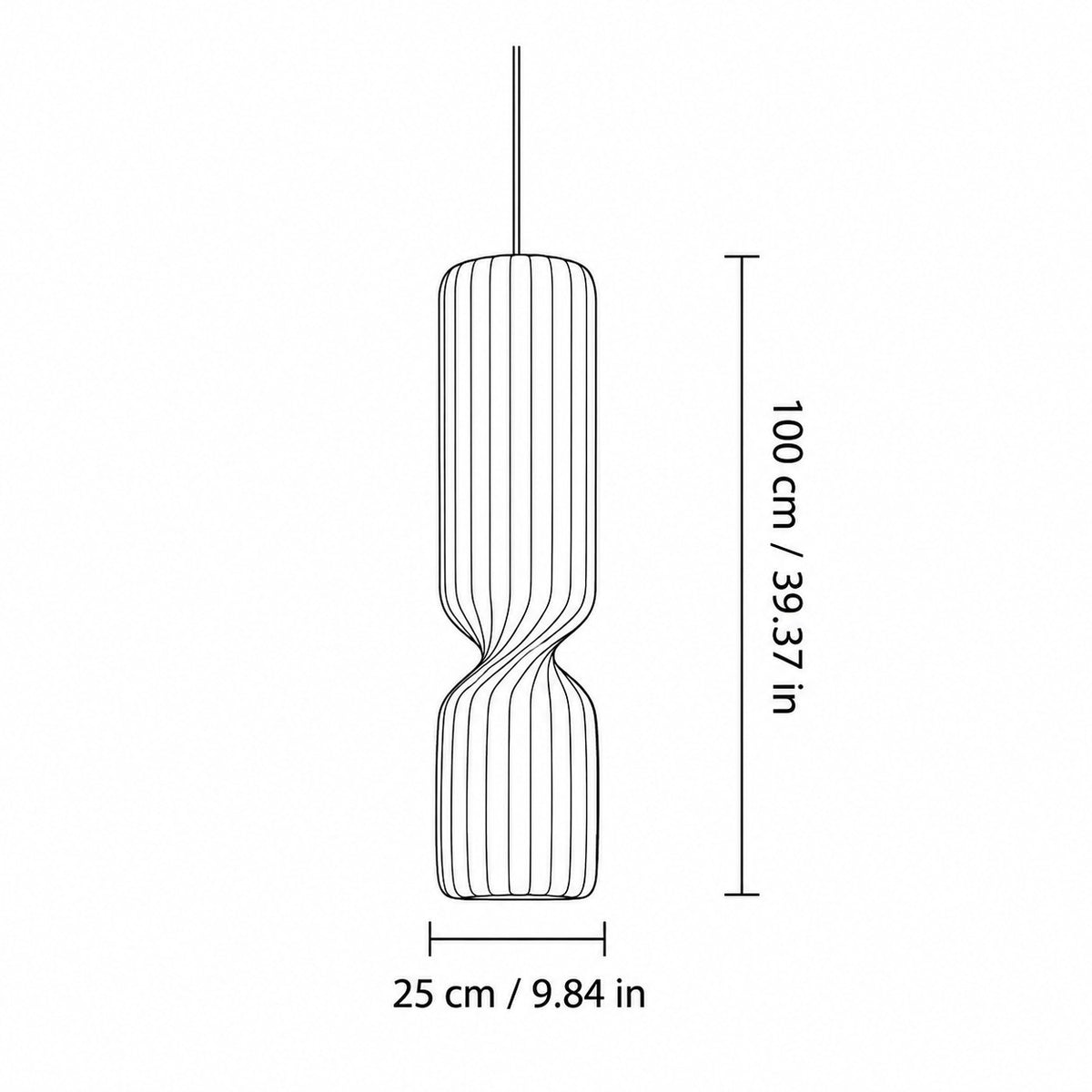 Wabi-sabi stoffen cilinderhanglamp