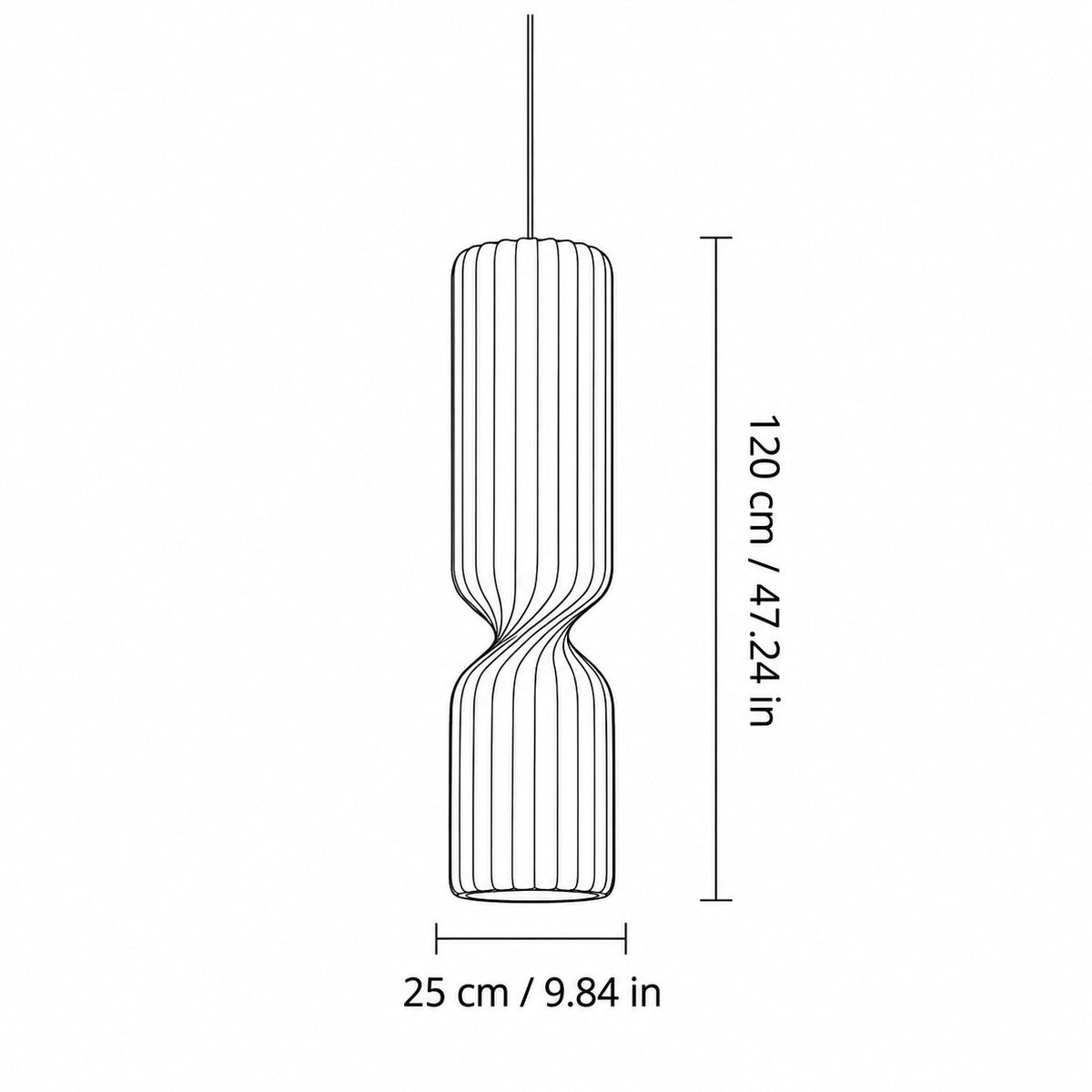 Wabi-sabi stoffen cilinderhanglamp