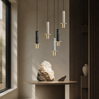 Modern Marble Cylinder Pendant Light