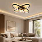 Deckenventilator-Leuchte aus Metall mit Ringventilator