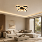 Deckenventilator-Leuchte aus Metall mit Ringventilator