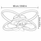 Deckenventilator-Leuchte aus Metall mit Ringventilator