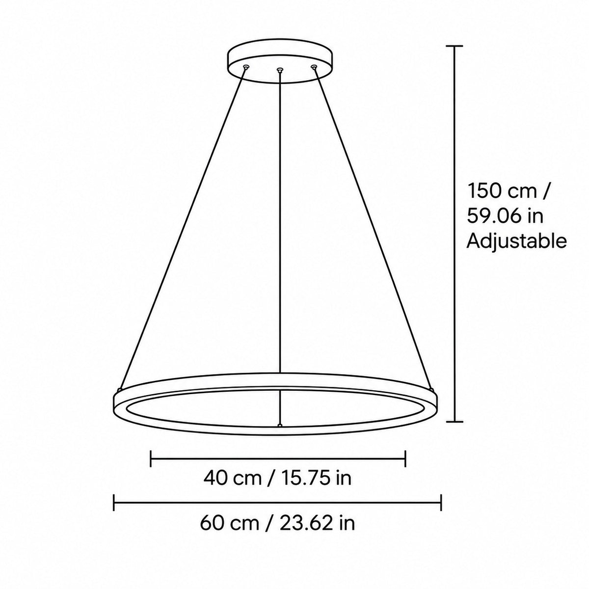 Modern Metal Ring Pendant Light