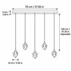 Efektowna szklana wisząca lampa kaskadowa