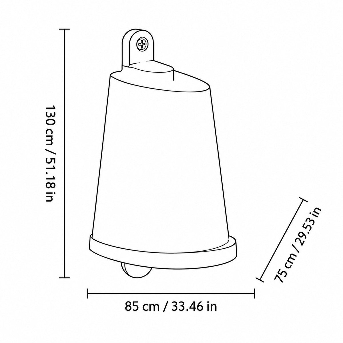 Moderne Wandleuchte aus Metallkonus
