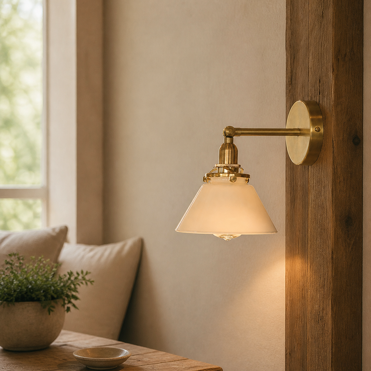 Rustic Glass Bell Wall Light