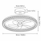 Modern Metal Ring-Fan Ceiling Fan Light