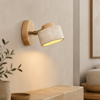 Wabi-sabi travertijnen cilindervormige wandlamp