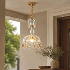 Vintage Crystal Teardrop Pendant Light