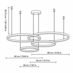 Suspension Design Cercle Design Lignes Formes Géométriques Métal Superposé Artistique Moderne Style Simple Finitions Peintes LED Artistique 110-240V
