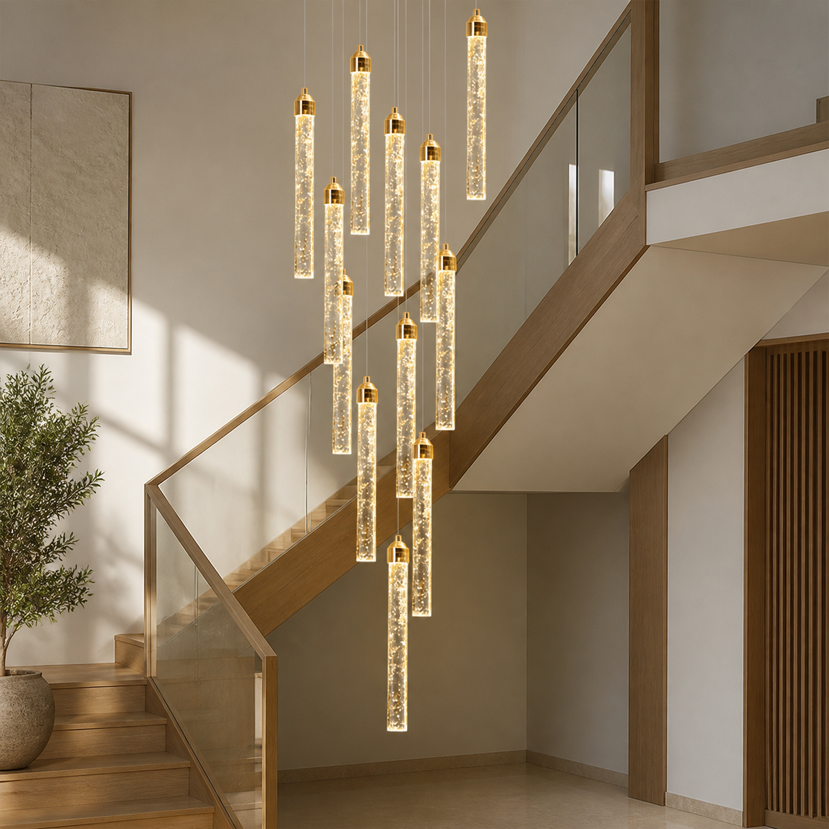 Glam Crystal Cascade Chandelier
