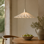 Modern Ceramic Ruffled-Dome Pendant Light