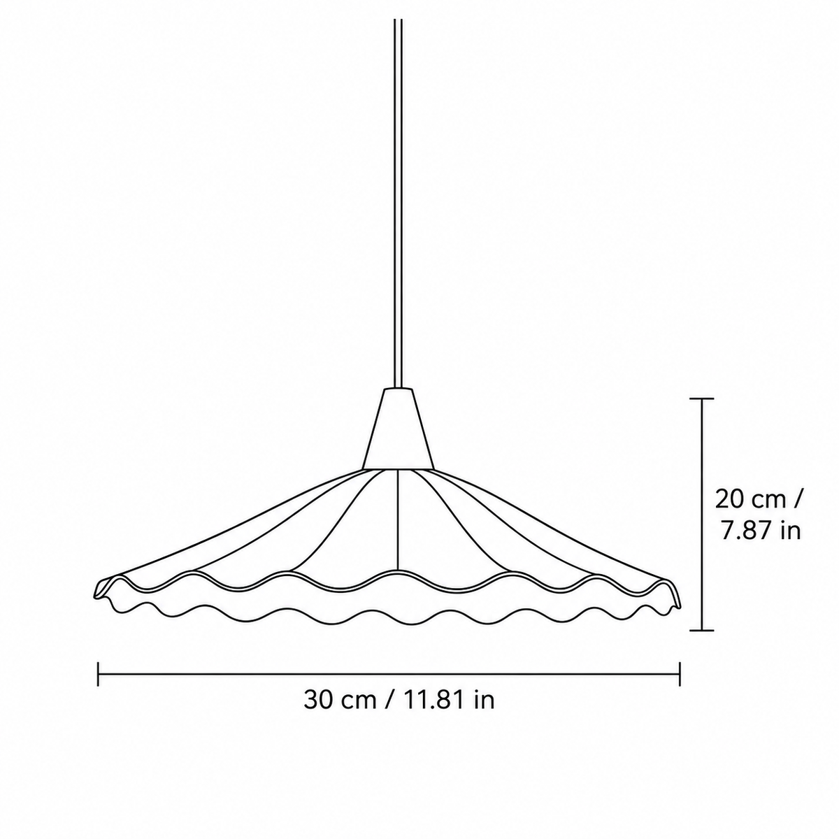 Modern Ceramic Ruffled-Dome Pendant Light