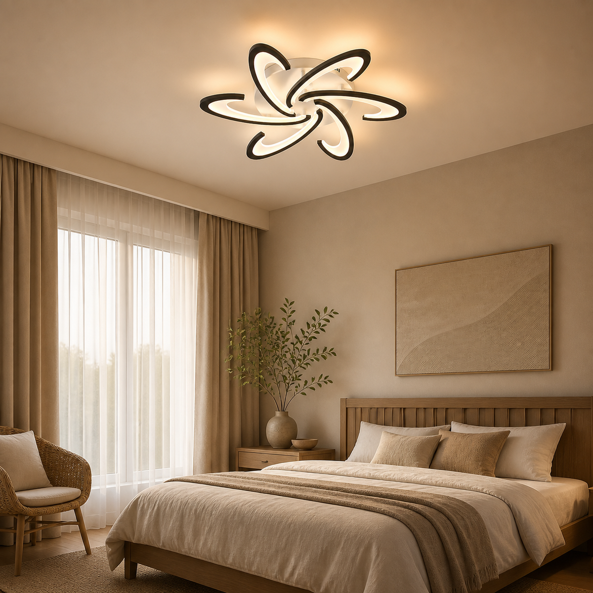 Modern Aluminum Pinwheel Ceiling Light