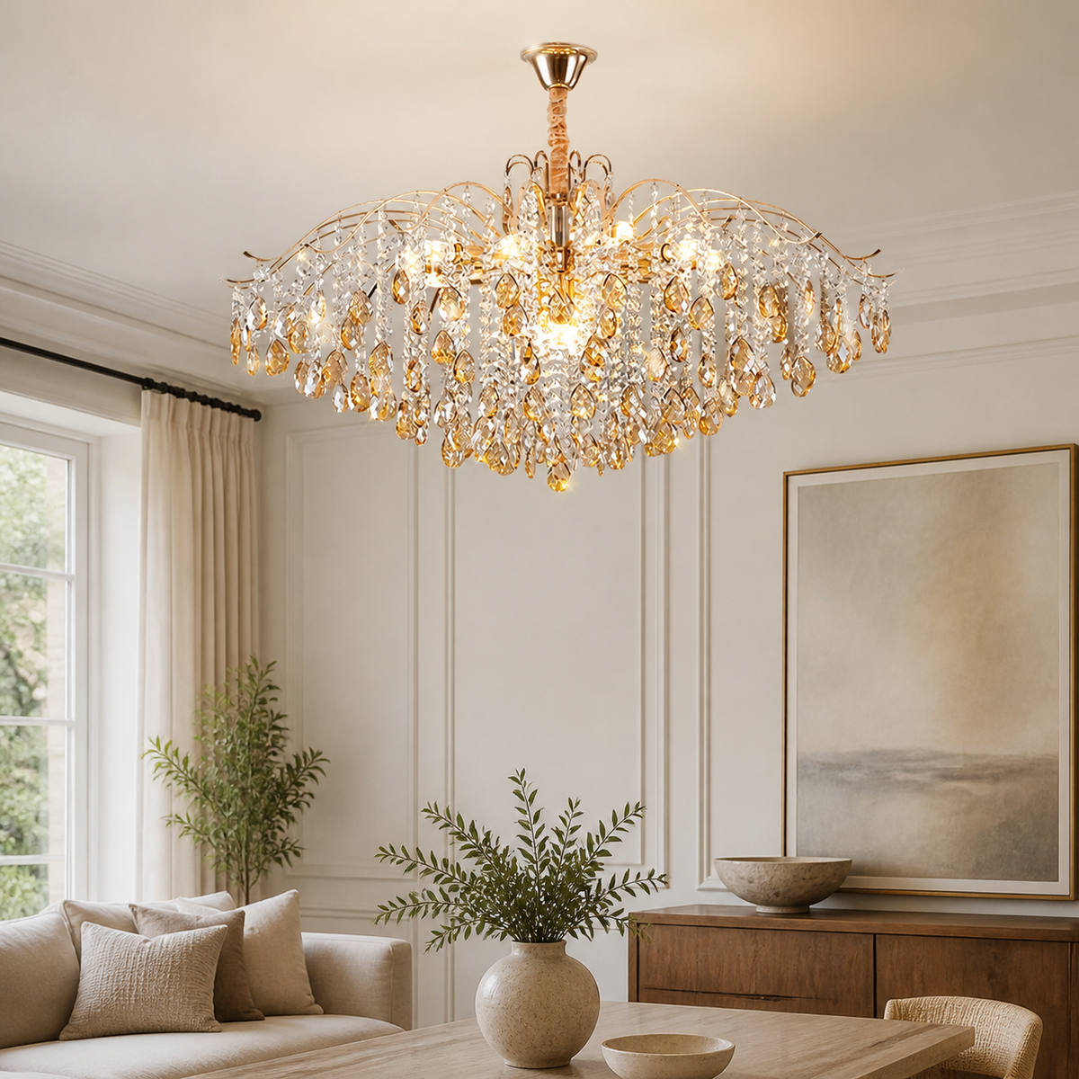 Modern Crystal Branch Chandelier