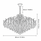 Lustre moderne en cristal en forme de branche