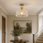 Glamour kryształowa bębnowa lampa sufitowa