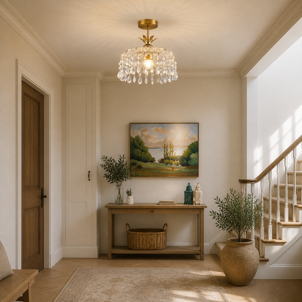Glam Crystal Drum Ceiling Light