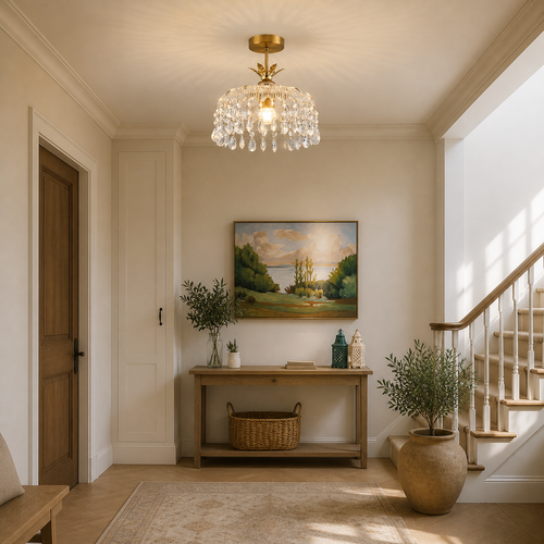 Glam Kristall Trommel Deckenleuchte