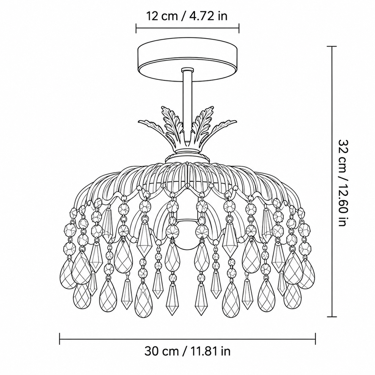 Glam Crystal Drum Ceiling Light