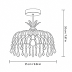 Glamour kryształowa bębnowa lampa sufitowa