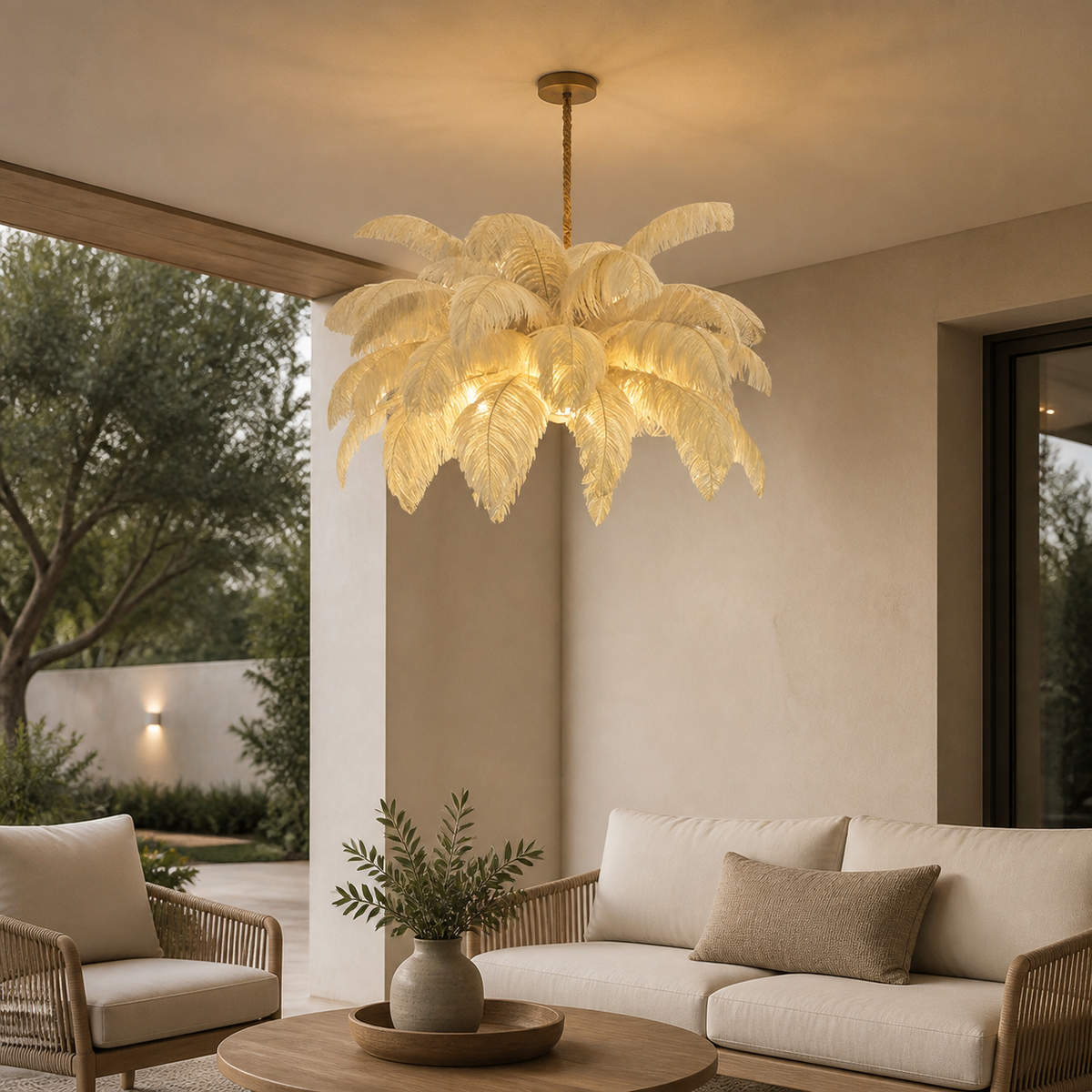 Glam Feather Feather Pendant Light